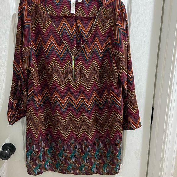 Spring women’s tunic 1X lightweight sheer colorful - Picture 1 of 3